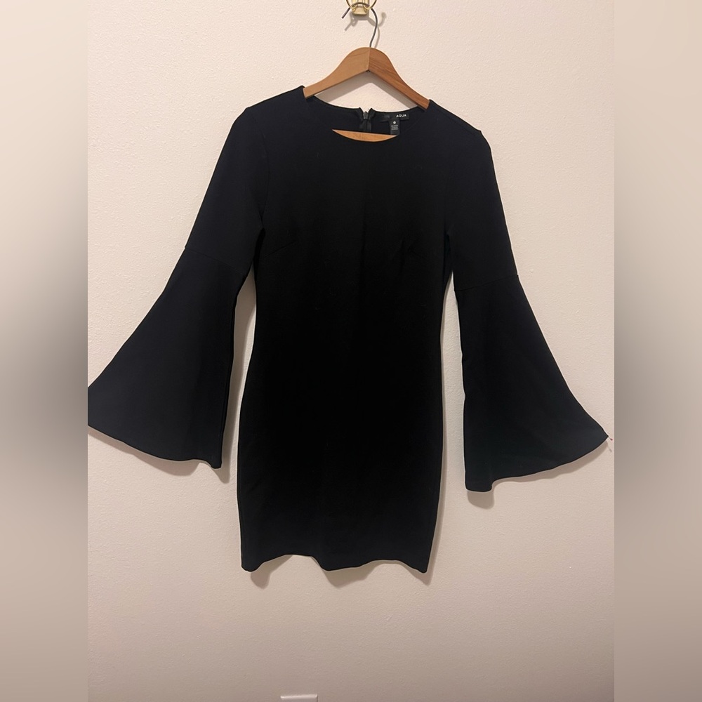 AQUA Black Long Sleeve Dress Size Small